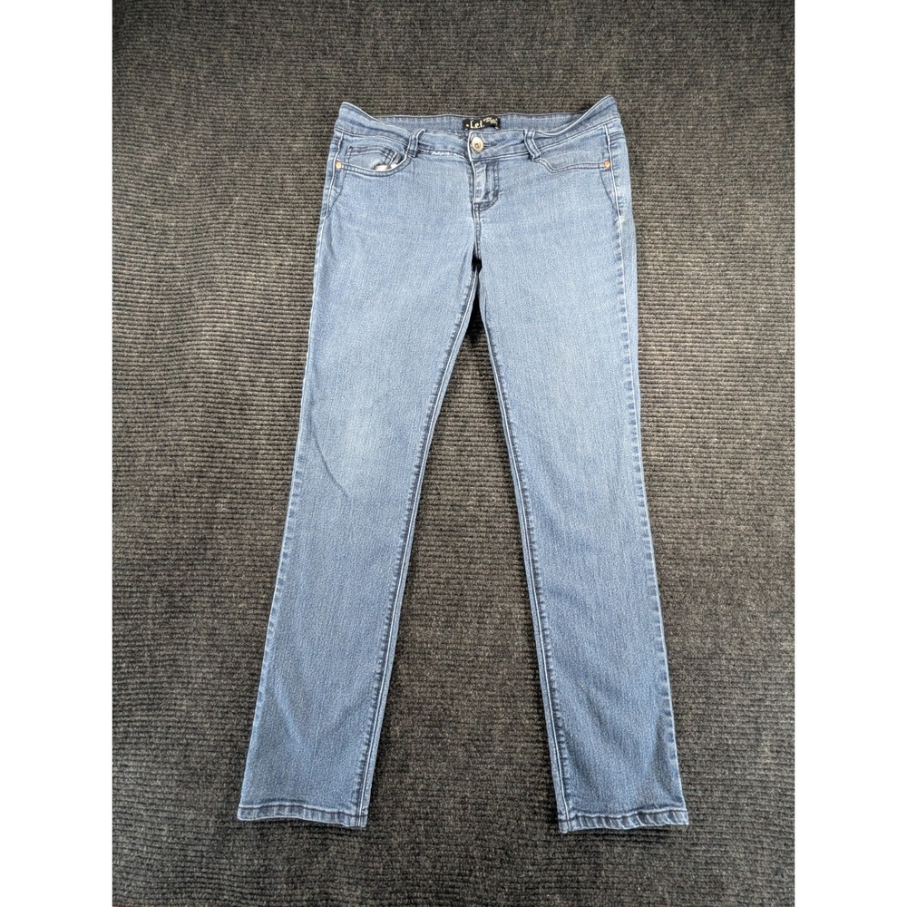 LEI Ashley Jeans Womens 11 Blue Denim Light Wash Low Rise Skinny Leg LJ20714-DBR